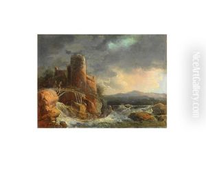 Paysage A La Cascade by Louis-Philippe Crepin