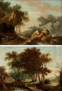 Paysage Au Petit Pont (+ Paysage Au Rocher; Pair)