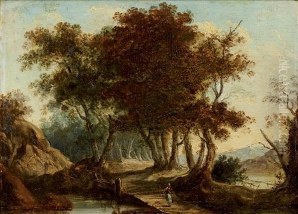 Paysage Au Petit Pont, Paysage Au Rocher (pair) - view 1