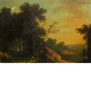 Landscapes With Fishermen (pair) by Louis-Philippe Crepin