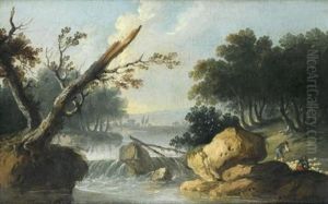 Paysages En Bord De Rivieres (pair) by Louis-Philippe Crepin