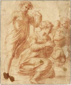 The Holy Family With Angels by Michelangelo Anselmi