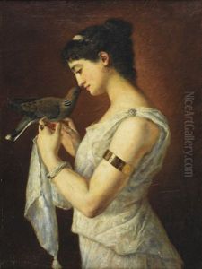 Jeune Femme A L'antique Au Geai by Charles Cres