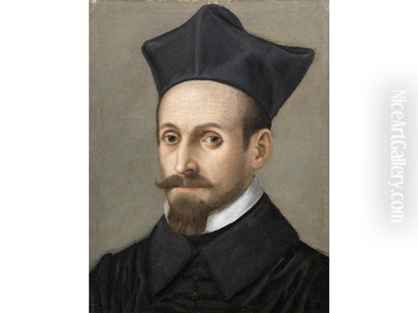 Portrait Of A Cleric, Bust-length, In Black Robes - view 1