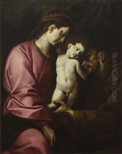 Madonna With Child And St. Francis by Giovanni Battista Crespi (il Cerano)
