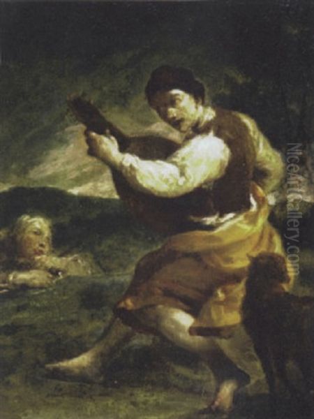 Dancing Figure With A Lute - view 1