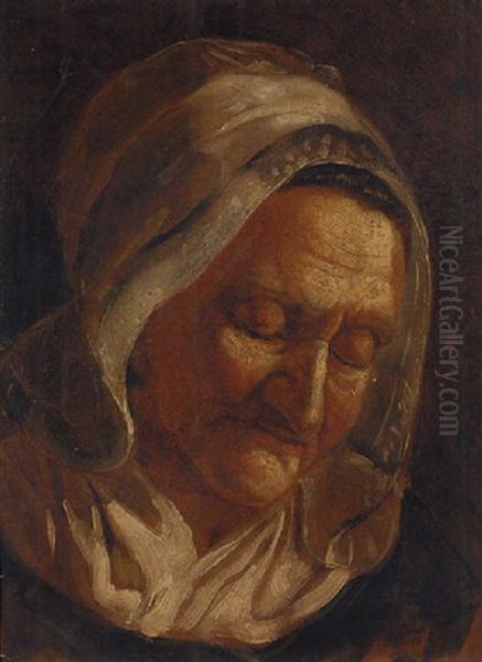 The Head Of An Old Woman Sleeping - view 1