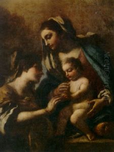 Madonna And Child With An Attendant Female Saint