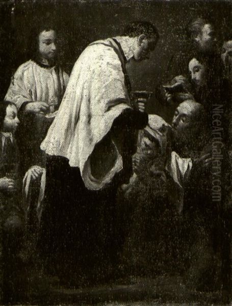 Baptism Confirmation Communion Marriage And The Extreme Unction: A Set Of Five Paintings - view 1