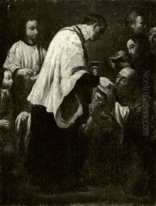 Baptism Confirmation Communion Marriage And The Extreme Unction: A Set Of Five Paintings by Giuseppe Maria Crespi
