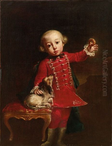 Portrait Of A Boy With A Dog - view 1