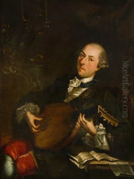 Portrait D'homme Jouant Du Luth - view 1