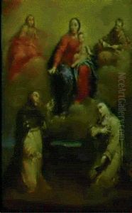 Madonna Del Rosario Con Sant'antonio E Santa Caterina by Luigi Crespi