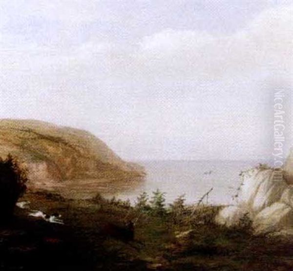 Stag Hunting By A Rocky Shore - view 1