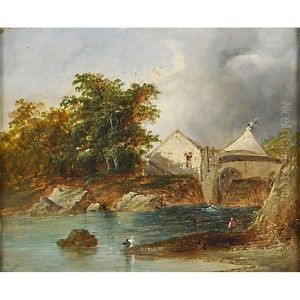 Figure By A Water Mill