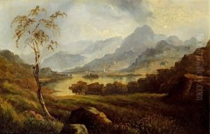 Fluslandschaft Mit Stadt