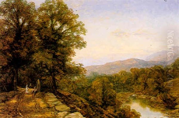 Children On A Riverside Track - view 1