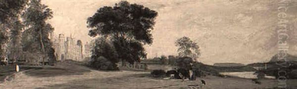 Plas Newydd On The Menai Straights With The Menai Suspension Bridge - view 1