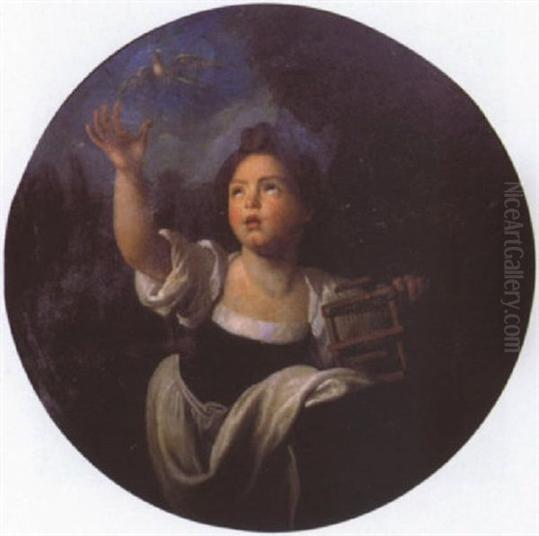 Jeune Fille Rendant A Son Oiseau La Liberte - view 1