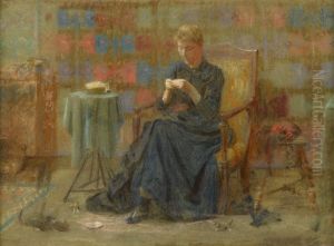 Woman Sewing by Thomas Pollock Anschutz