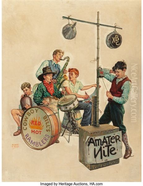 Amateur Nite - Cowboy Bill's Ramblers, The Saturday Evening Post Cover - view 1