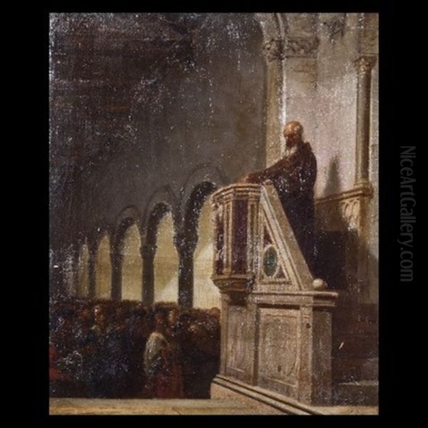 Interno Di Chiesa Con Figure Umane - view 1