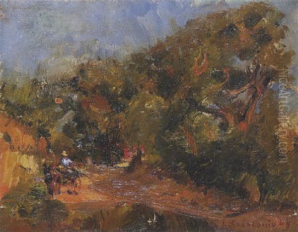 Eselkarren Auf Der Landstrase - view 1