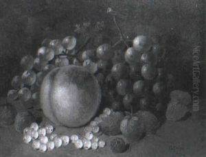Still Life Of Grapes, Strawberries, Apples And Rasberries Displayed On A Ledge Still Life Of Grapes, Strawberries, Apples And Rasberries Displayed On A Ledge