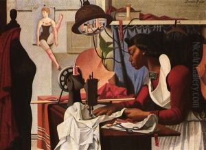 Alma Sewing by Joshua Cristall
