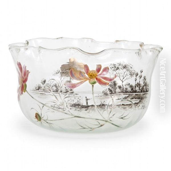 Chrysanthemum And Angler Landscape Bowl - view 1