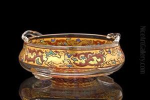 Circular Two-handled Bowl by Cristallerie d'Emile Galle