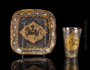 Two Persian-rider Vessels by Cristallerie d'Emile Galle
