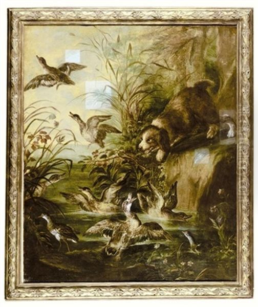 A Spaniel Flighting Ducks - view 1