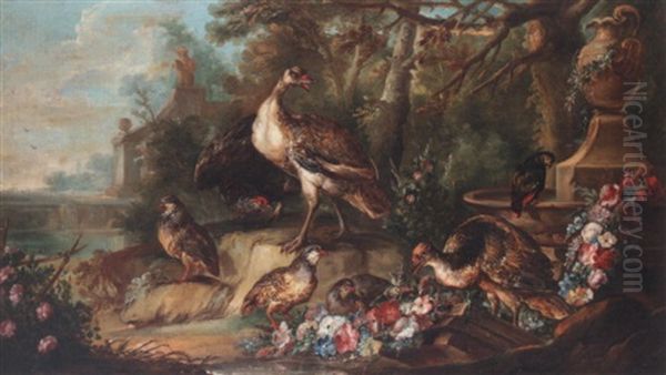 Still Life With Gamebirds In A Parkland Landscape - view 1