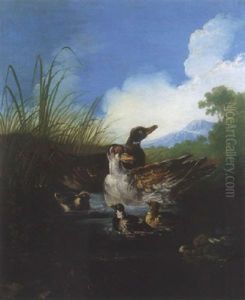 Canards Dans Un Etang by Angelo Maria (Crivellone) Crivelli