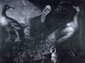 Dindon, Canard, Lapin Et Paon by Angelo Maria (Crivellone) Crivelli