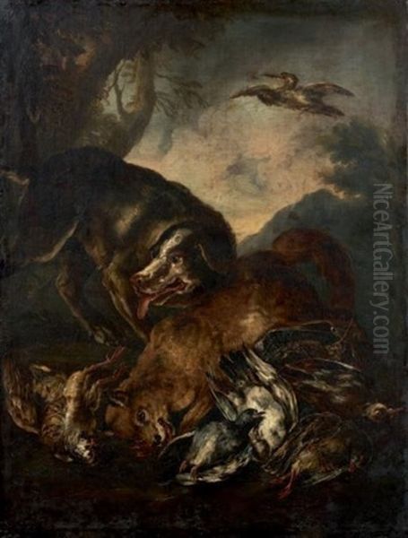 Trophee De Chasse Au Renard Et Aux Volatiles - view 1