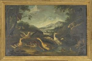 Uccelli Acquatici E Cane Da Caccia by Giovanni (Crivellino) Crivelli