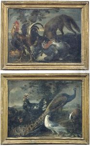 Natura Morta Con Uccelli E Pavone (+ Natura Morta Con Tacchino E Galli; 2 Works)
