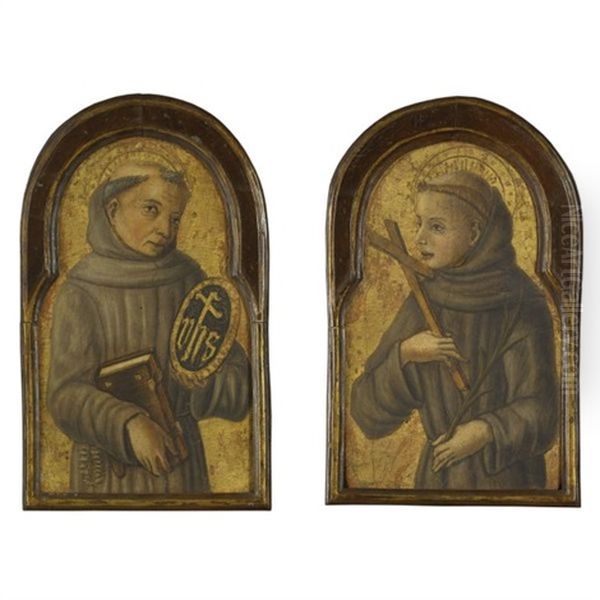 San Bernardino (+ A Franciscan Monk; Pair) - view 1