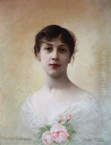 Portrait De Jeune Fille Aux Roses - view 1
