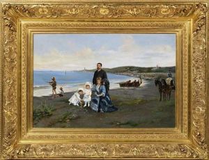 Une Famille Sur La Plage