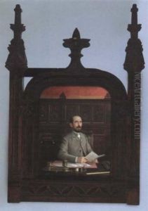 A Self Portrait Of The Artist by Georges Croegaert