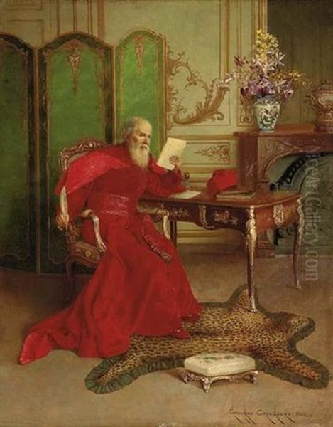 A Portrait Of A Cardinal Reading A Letter - view 1