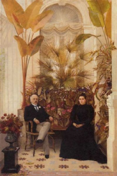 A Couple In A Conservatory Interior - view 1