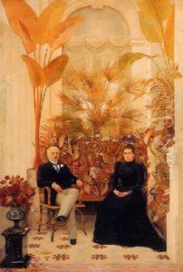 Couple In A Conservatory Interior
