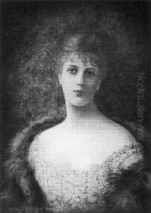 Elegante A La Robe De Dentelle by Georges Croegaert
