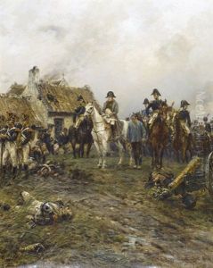 Napoleon Mit Soldaten Bei Der Schlacht Von Waterloo by Ernest Crofts