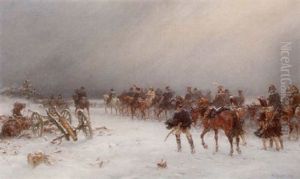 Efter Moskva - Snolandskap Med Napoleons Retirerande Arme