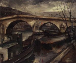Boats On The River Seine, Paris by Jos Croin